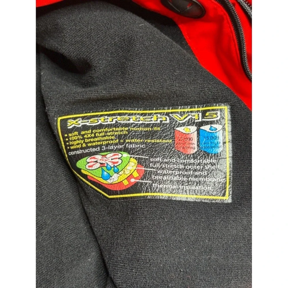 Volkl Ski Jacket‎ Mens L Red Waterproof Hooded Snowboard Technical Shell